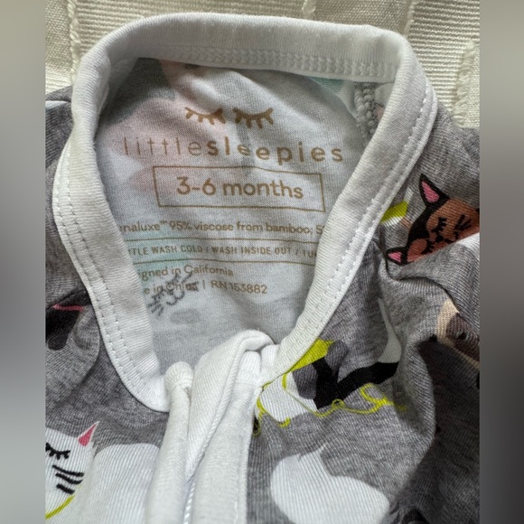 Little Sleepies Cat Zippie Pajama - Picture 4 of 5